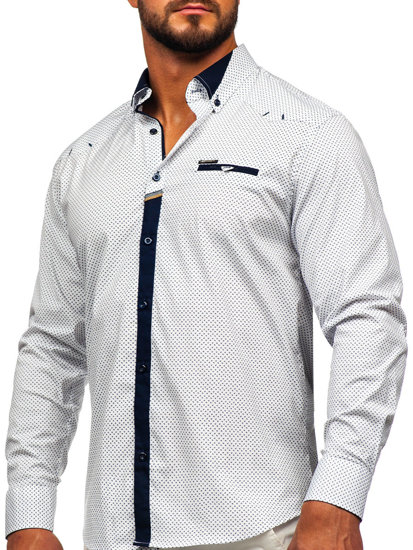 Men's Elegant Long Sleeve Shirt White Bolf 19603