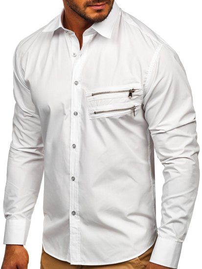 Men's Elegant Long Sleeve Shirt White Bolf 20703