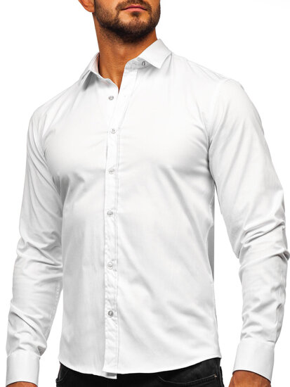 Men’s Elegant Long Sleeve Shirt White Bolf 24702