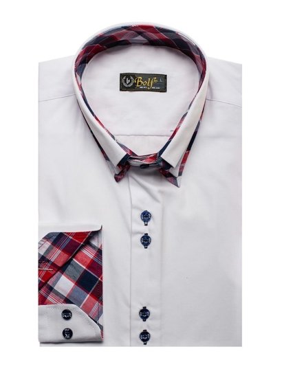 Men's Elegant Long Sleeve Shirt White Bolf 2712