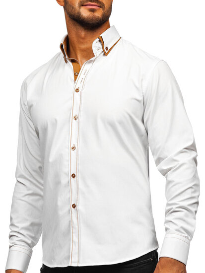 Men's Elegant Long Sleeve Shirt White Bolf 3703