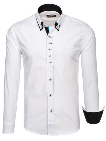 Men's Elegant Long Sleeve Shirt White Bolf 3708