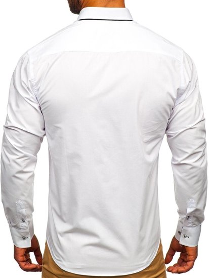 Men's Elegant Long Sleeve Shirt White Bolf 3708