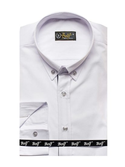 Men's Elegant Long Sleeve Shirt White Bolf 3713