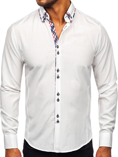 Men's Elegant Long Sleeve Shirt White Bolf 4704