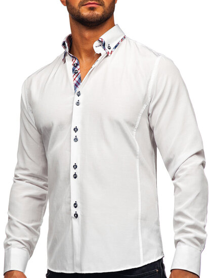 Men's Elegant Long Sleeve Shirt White Bolf 4704