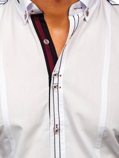 Men's Elegant Long Sleeve Shirt White Bolf 4707