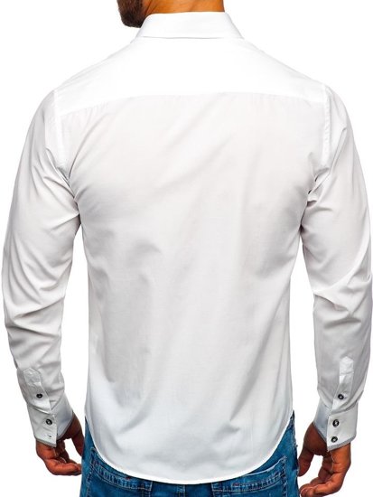 Men's Elegant Long Sleeve Shirt White Bolf 4713