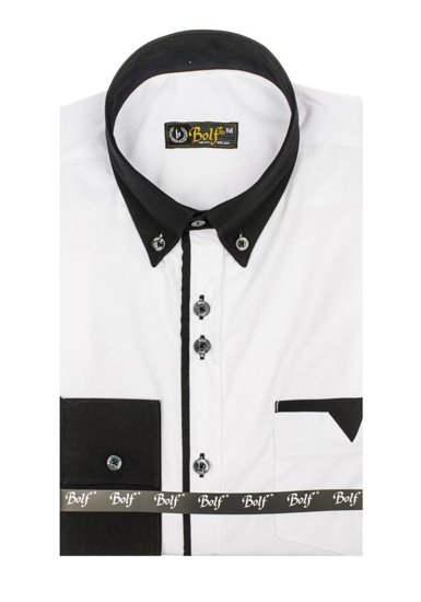 Men's Elegant Long Sleeve Shirt White Bolf 5726