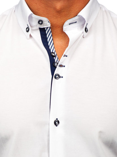 Men's Elegant Long Sleeve Shirt White Bolf 5796-1