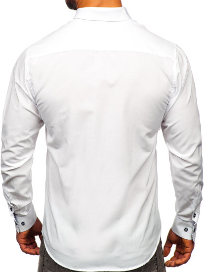 Men's Elegant Long Sleeve Shirt White Bolf 5796-1