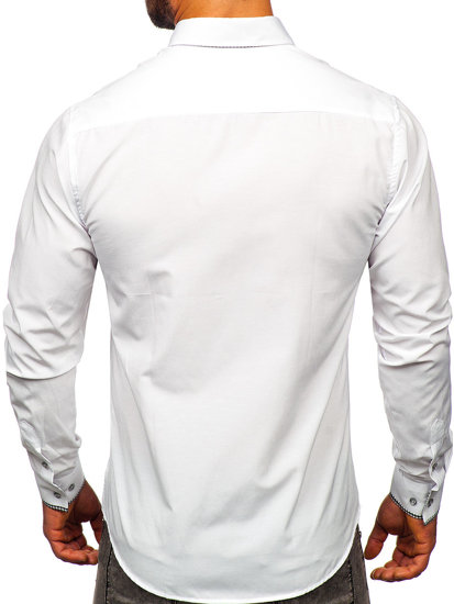 Men's Elegant Long Sleeve Shirt White Bolf 6873-1