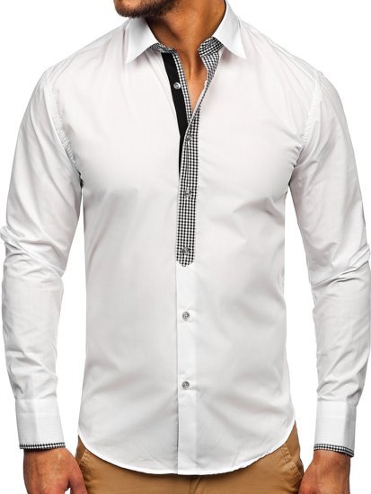 Men's Elegant Long Sleeve Shirt White Bolf 6873