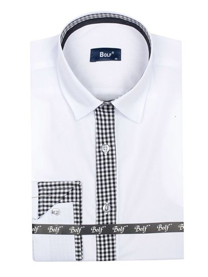 Men's Elegant Long Sleeve Shirt White Bolf 6873