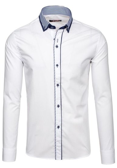 Men's Elegant Long Sleeve Shirt White Bolf 6941