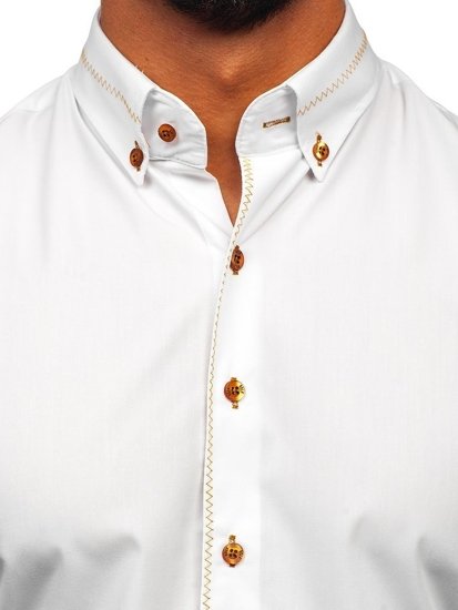 Men's Elegant Long Sleeve Shirt White Bolf 6964