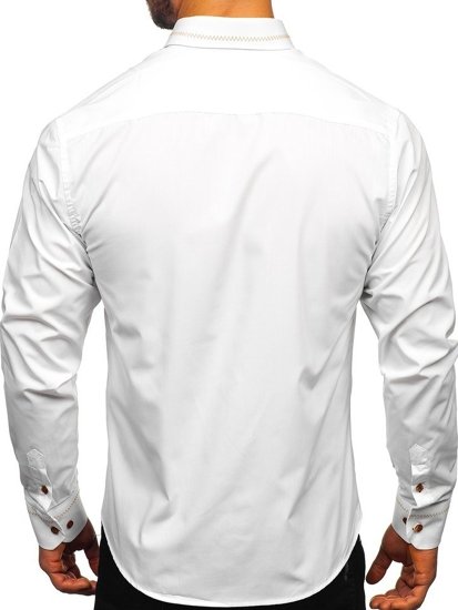 Men's Elegant Long Sleeve Shirt White Bolf 6964