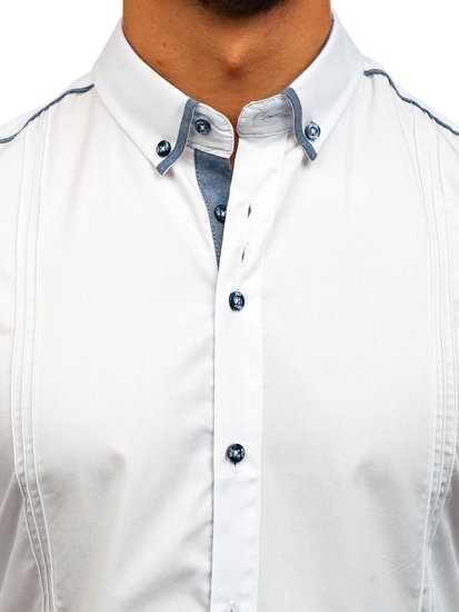 Men's Elegant Long Sleeve Shirt White Bolf 8821