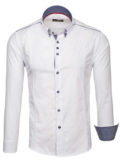 Men's Elegant Long Sleeve Shirt White Bolf 8821