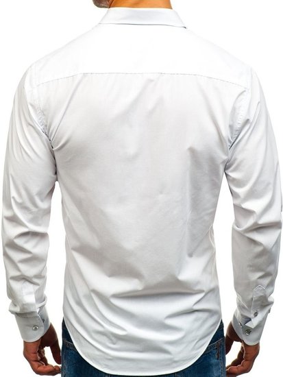 Men's Elegant Long Sleeve Shirt White Bolf 8822