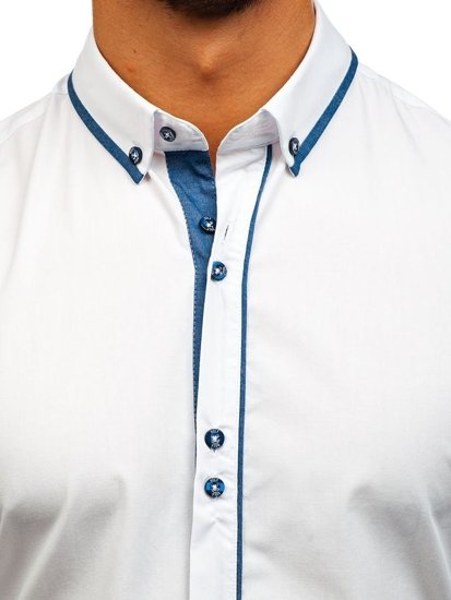 Men's Elegant Long Sleeve Shirt White Bolf 8823