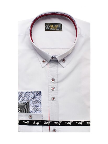 Men's Elegant Long Sleeve Shirt White Bolf 8839