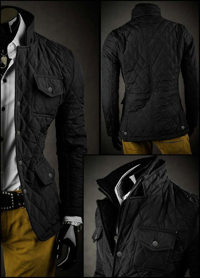 Men's Elegant Quilted Jacket Black Bolf 802A