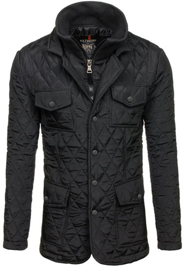 Men's Elegant Quilted Jacket Black Bolf 802A