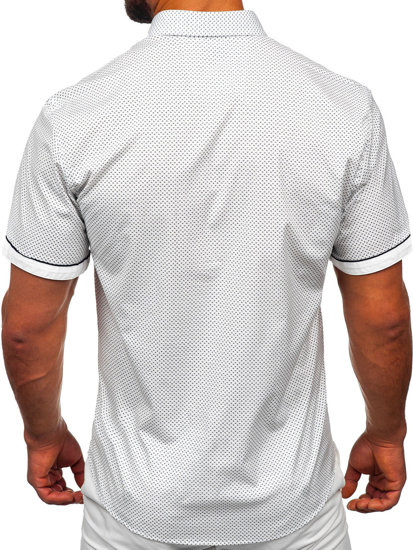 Men's Elegant Short Sleeve Shirt White Bolf 19616