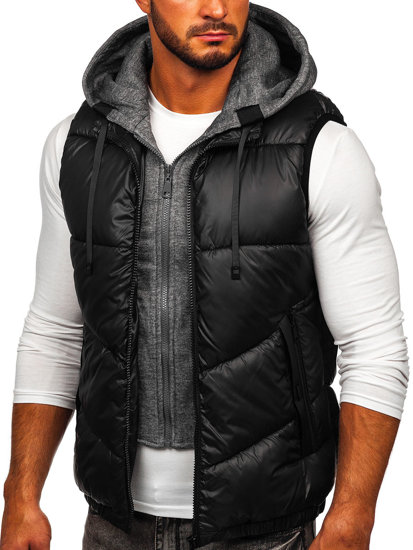 Men's Hooded Gilet Black Bolf 2908