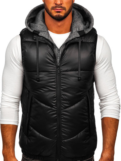 Men's Hooded Gilet Black Bolf 2908