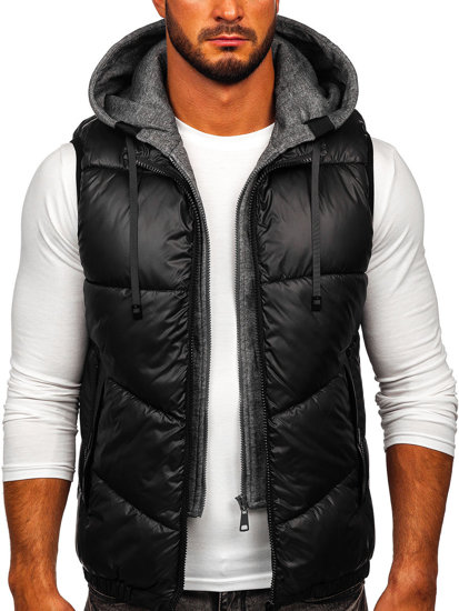 Men's Hooded Gilet Black Bolf 2908