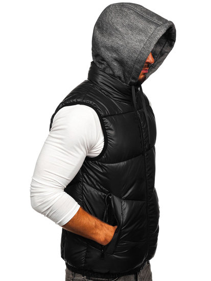 Men's Hooded Gilet Black Bolf 2908