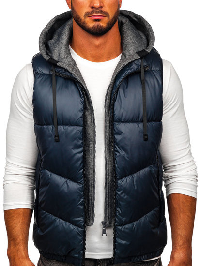 Men's Hooded Gilet Navy Blue Bolf 2908