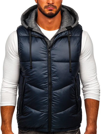 Men's Hooded Gilet Navy Blue Bolf 2908