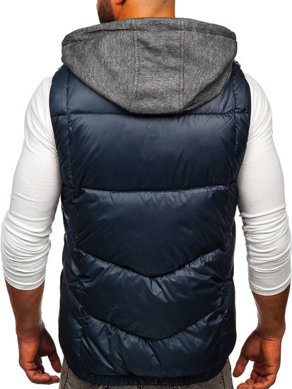 Men's Hooded Gilet Navy Blue Bolf 2908