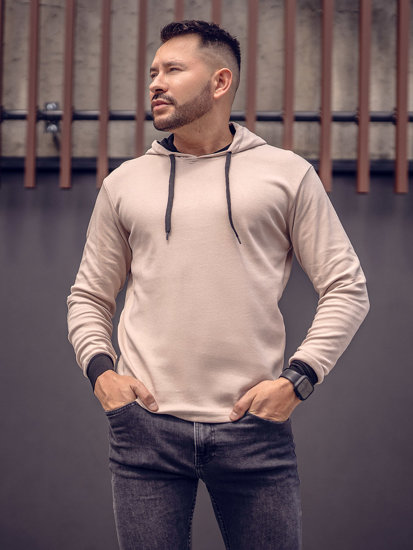 Men's Hoodie Beige-Black Bolf 145380