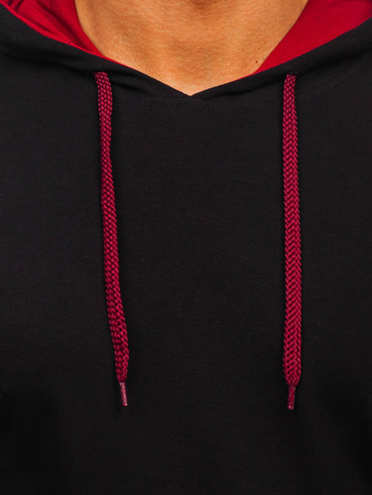 Men's Hoodie Black-Claret Bolf 146312