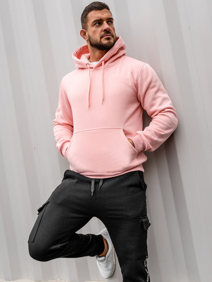 Men's Hoodie Kangaroo Light Pink Bolf 2009-38A