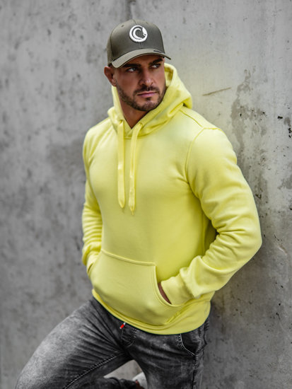 Men's Hoodie Kangaroo Yellow-Neon Bolf 2009A