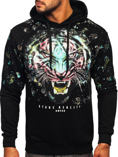 Men's Hoodie with Sequins Black Bolf 6420