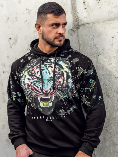 Men's Hoodie with Sequins Black Bolf 6420