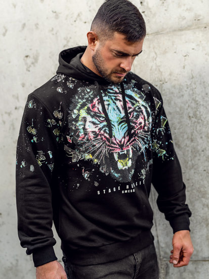 Men's Hoodie with Sequins Black Bolf 6420