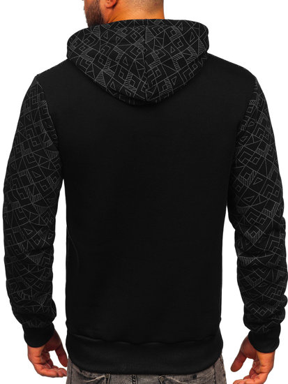 Men's Hoodie with Zircons Black Bolf HM566