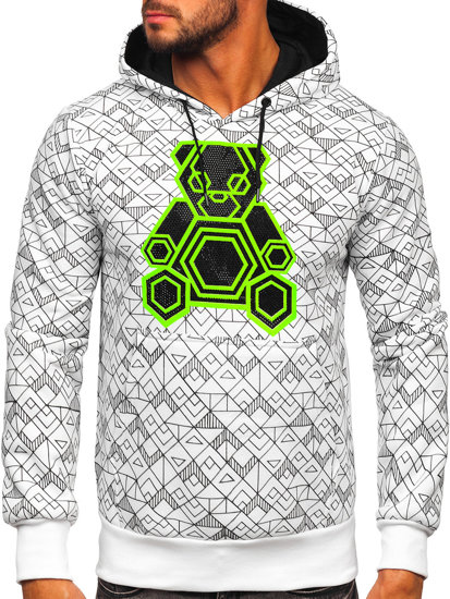 Men's Hoodie with Zircons White Bolf HM566