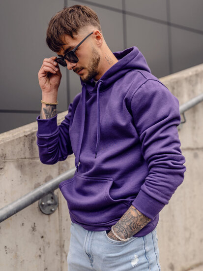 Men's Hoodie with kangaroo pocket Violet Bolf 2009A