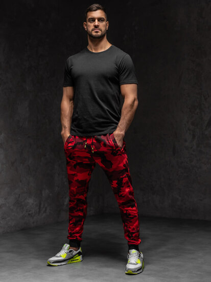 Men's Jogger Sweatpants Camo-Red Bolf KZ15A1