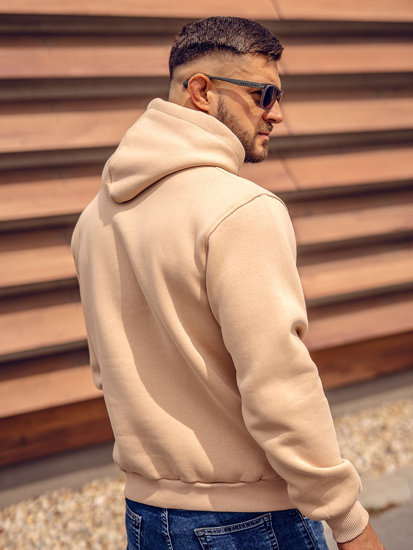 Men's Kangaroo Hoodie Beige Bolf 1004