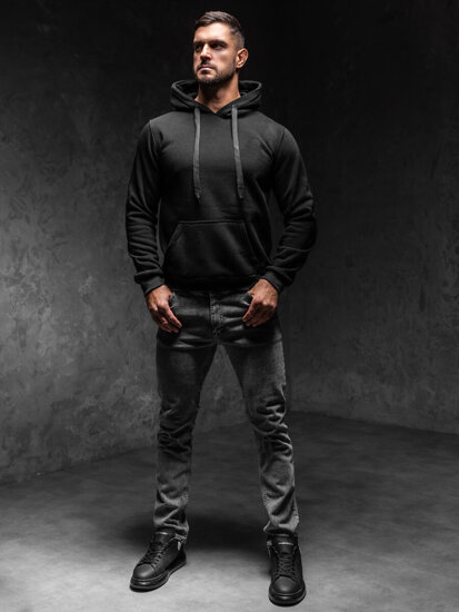 Men's Kangaroo Hoodie Black Bolf MB001A1