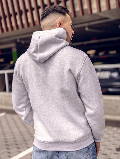 Men's Kangaroo Hoodie Light Grey Bolf 1004